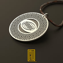 Gold and Sterling Silver Pendant with Personalized Text - Custom Design, Handmade Gift