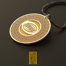 Gold and Sterling Silver Pendant with Personalized Text - Custom Design, Handmade Gift