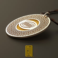 Gold and Sterling Silver Pendant with Personalized Text - Custom Design, Handmade Gift