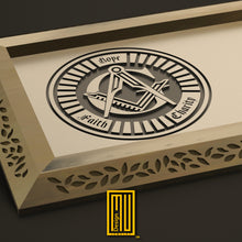 Lodge Name Tag Gold, Bronze Silver Frame - Handmade Design, Gold Jewelry, Custom Gift