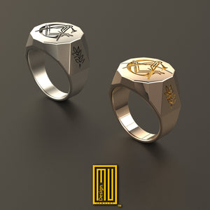 Minimalist Masonic Ring Gold or Sterling Silver, Fathers Day Gift, Fathers Day Jewelry