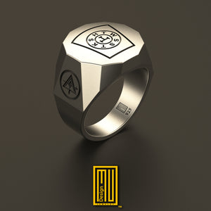 Minimalist York Rite Ring Gold or Sterling Silver - Masonic Ring - Handmade Men's Jewelry