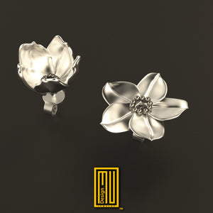 Forget Me not Earring Set - 14k Gold and Handmade Jewelry, Custom Design, Unique Gift