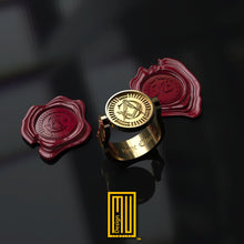 Masonic Ring With Two side Wax Seal Gold or Silver - Freemason Ring, Esoteric & Mystic Gift - Handmade Men's Jewelry