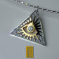 Masonic Necklace All Seeing Eye in the Golden Triangle with Real Diamond - Handmade Necklace - 925k Sterling Silver - Custom Design