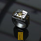 Ring with Amber Gemstone with "G"