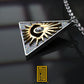 Masonic Necklace All Seeing Eye in the Golden Triangle with Real Diamond - Handmade Necklace - 925k Sterling Silver - Custom Design
