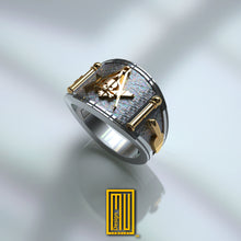 Band Style Masonic Ring With Skull On S&C - 925k Sterling Silver - Handmade Jewelry -  Masonic Ring