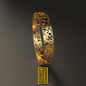 Solid Gold Bracelet with Four Ancient Elements