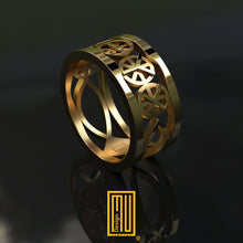 The Ring with IΧΘΥΣ and Fish Symbols 14k Gold or Silver  -  Handmade Men's Jewelry