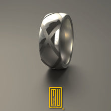 Ring With Five X - With Wheel Effect -  Handmade Jewelry, Fidget Ring