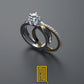 Golden Wedding Ring with 53 Diamonds