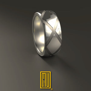 Ring With Five X - With Wheel Effect -  Handmade Jewelry, Fidget Ring