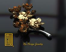 Forget Me Not Flowers Gold Brooch
