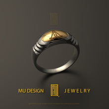 Past Master Ring with 3 Stairs Symbol for Slim Fingers - Freemason Signet Jewelry - Esoteric & Mystic Gift