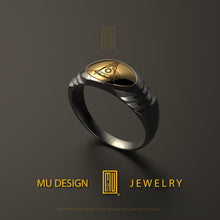 Past Master Ring with 3 Stairs Symbol for Slim Fingers - Freemason Signet Jewelry - Esoteric & Mystic Gift