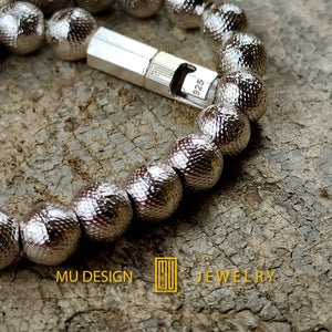 Bracelet 925k Solid Sterling Silver with Hammer Effect Finish - Handmade Jewelry, Unique Gift