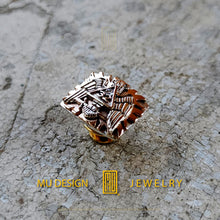 Scottish Rite 32nd Degree Lapel Pin 14k White and Rose Gold with Real Diamond - Handmade Jewelry, Masonic Design, Mystic Gift