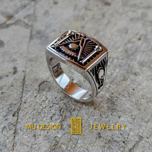Past Master Ring 925k Sterling Silver - Handmade Men's Jewelry, Masonic Gift, Unique Design