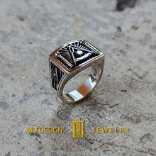 Past Master Ring 925k Sterling Silver - Handmade Men's Jewelry, Masonic Gift, Unique Design