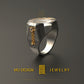 Dodecagon Shape Ring Special Cut Quartz Gemstone Sterling Silver, Handmade Men's Jewelry
