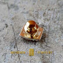 Scottish Rite 32nd Degree Lapel Pin 14k White and Rose Gold with Real Diamond - Handmade Jewelry, Masonic Design, Mystic Gift