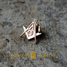 Master Degree Lapel Pin with G -14k gold or silver Handmade Men's Jewelry, Masonic Design and Unique Gift