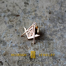 Master Degree Lapel Pin with G -14k gold or silver Handmade Men's Jewelry, Masonic Design and Unique Gift
