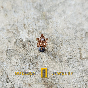 Masonic Earring with Diamond Single or Set - Handmade Jewelry, Masonic Design and Unique Gift