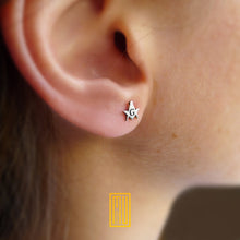 Masonic Earring 14k-18k Gold or 925k Sterling Silver Single and Set - Handmade Jewelry, Masonic Design and Aesthetic Gift