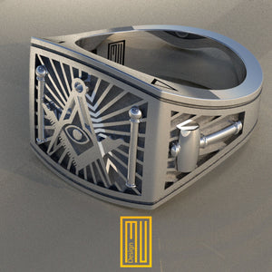 Masonic Ring with Sterling Silver