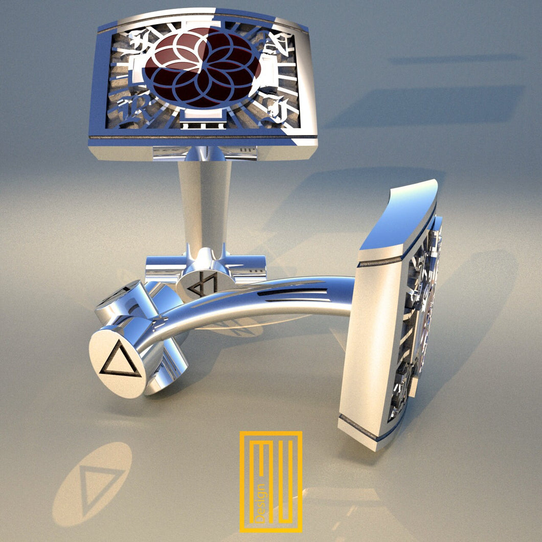 Rose Croix Masonic Cufflinks 925k Sterling Silver - Handmade Jewelry, Custom Design, Unique Gift
