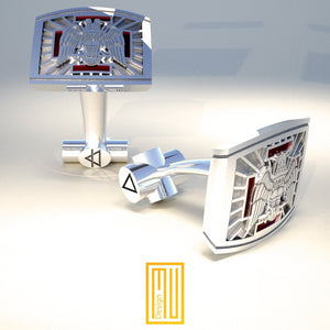 Scottish Rite 30th Degree Masonic Cufflinks - 925K Solid Silver, Personalized Jewelry, Masonic Gift