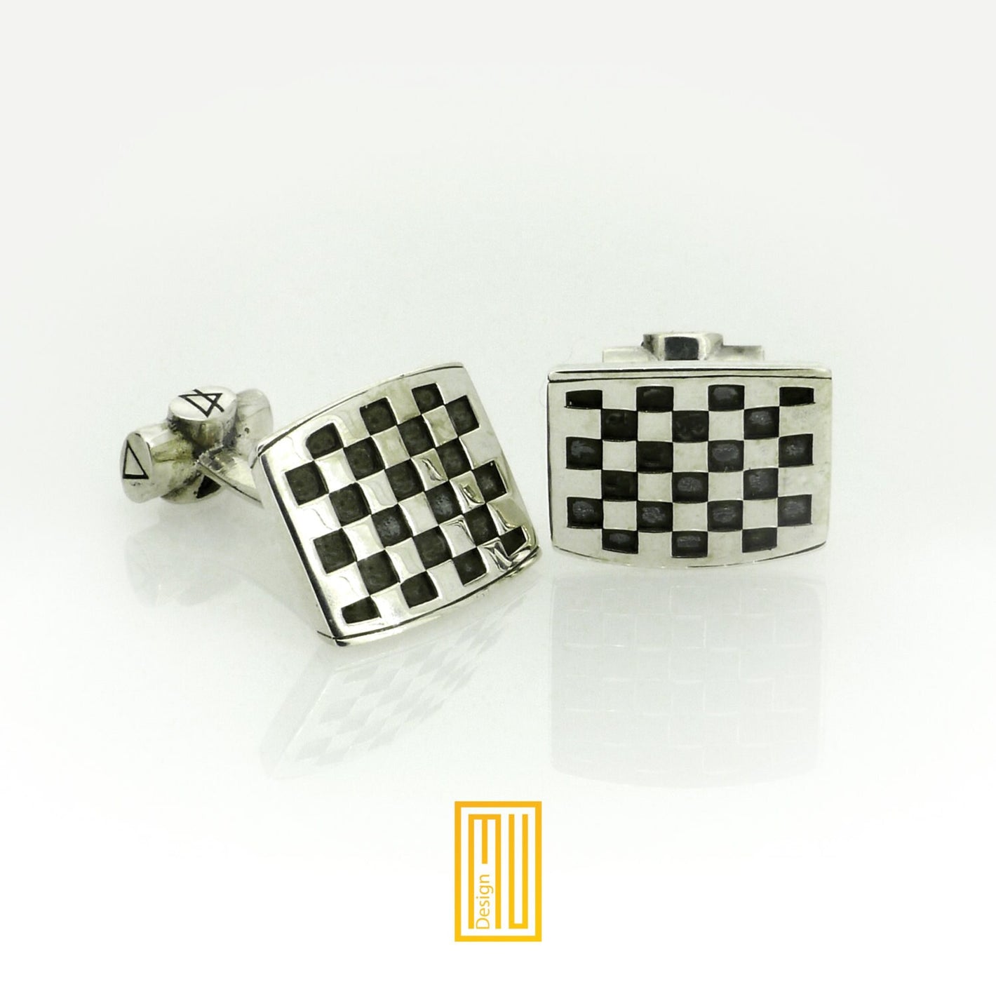 Masonic Tiles Cufflinks Sterling Silver