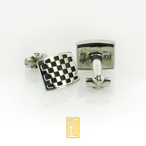 Masonic Tiles Cufflinks Sterling Silver
