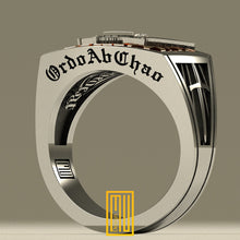 AASR 32nd Degree Ring with Diamond - Handmade Men's Jewelry, Masonic Design, Personalized Gift