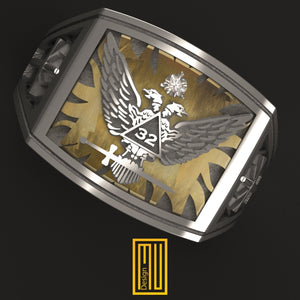 Ring for Scottish Rite 32nd Degree - Handmade Jewelry - Masonic Ring - Handmade Unique Esoteric Jewelry - Men's Jewelry