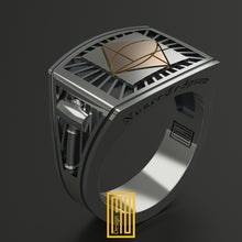 Past Master Ring 14k Gold 925k Sterling Silver - Handmade Jewelry - Masonic Ring - Handmade Unique Esoteric Jewelry - Men's Jewelry