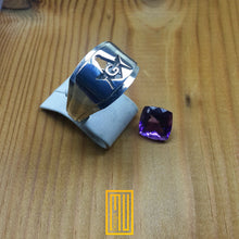 Master Mason Ring  with Amethyst Gemstone 925k Sterling Silver - Freemason Signet Ring - Handmade Men's Jewelry
