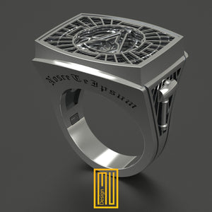 Past Master Masonic Ring 925K Sterling Silver -  Black Rhodium Plated - Freemason Handmade Man's Ring