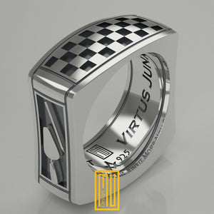 Masonic Ring Square Style - Handmade Men's Jewelry, Freemason Ring, Esoteric & Mystic Gift
