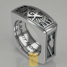 Masonic Ring Square Style - Handmade Men's Jewelry, Freemason Ring, Esoteric & Mystic Gift