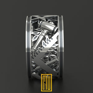 Ring With Acacia Symbols and All Working Tools