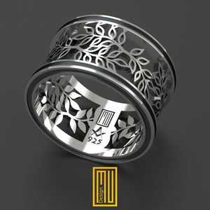 Ring with Acacia Leaves