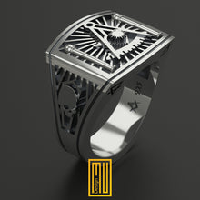 Past Master Ring 925k Sterling Silver - Handmade Men's Jewelry, Masonic Gift, Unique Design