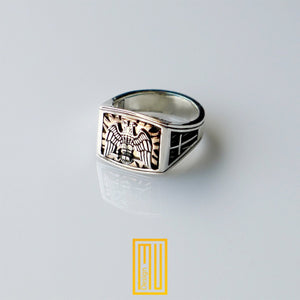 Scottish Rite Ring 14K Rose Gold, 925K Sterling Silver - Handmade Freemason Jewelry