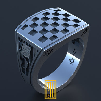 Ring with Masonic Tile Ring