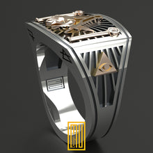 Masonic Ring for Shriners, 925k Sterling Silver with Rose Gold Option, Handmade Jewelry, Custom Design, Personalized Gift