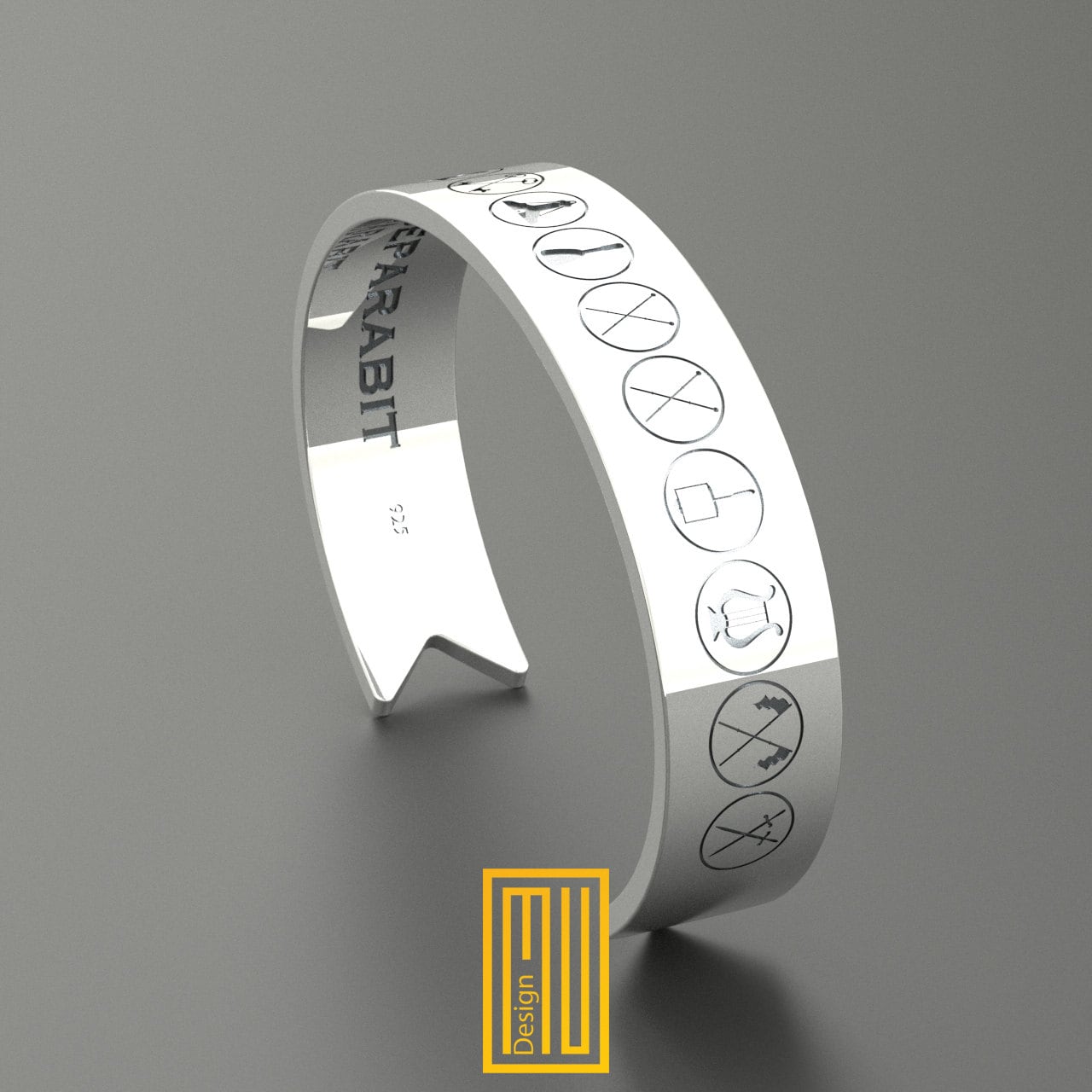 Masonic Bracelet with Lodge Officer Symbols