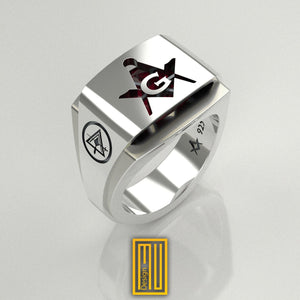 Ring for York Rite with Zirconia Ruby